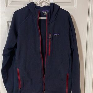 Patagonia Men's Navy Jacket with Red Accents